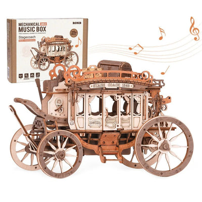 Stagecoach Music Box 3D Wooden Puzzle For Adults Birthday Anniversary Day Gift
