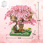Cherry Blossom Treehouse Building Block Model - A Fusion of Beauty and Fantasy